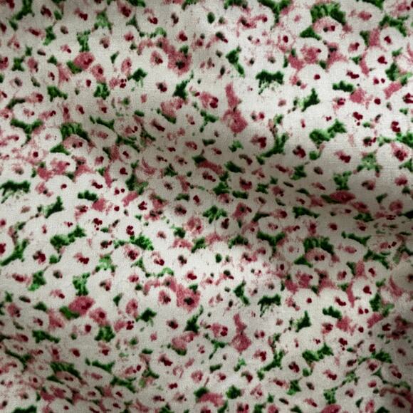 Talbots floral blouse cottage core cotton stretch beige pink green preppy sz 2 - Picture 5 of 7